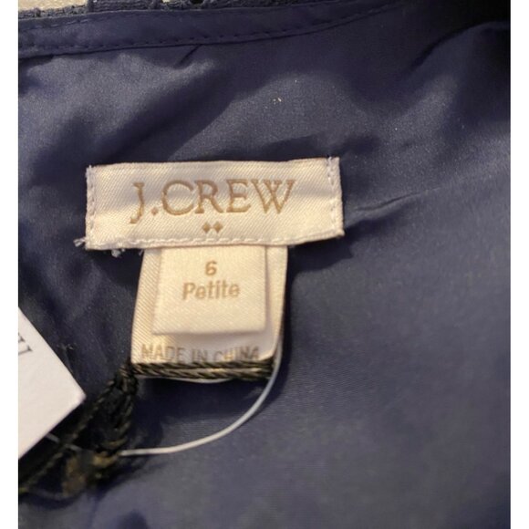 J.Crew Navy Lace Sleeveless Sheath Dress Size 6 Petite - Picture 3 of 10